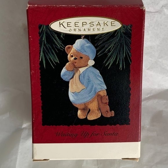 Hallmark Keep sake Ornament Vintage 1995 Waiting Up For Santa with box memories - Picture 9 of 10